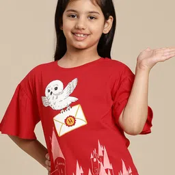 Kids Ville Girls Printed Relaxed Fit pure Cotton Tshirts-picture-50