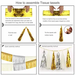 Amfin Paper Tassels Garland Pink Cream Pack of 20 - Length 800 cm image 4