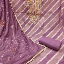 DIVASTRI Embellished Unstitched Dress Material image 4