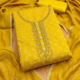 LeeliPeeri Designer Embroidered Unstitched Dress Material image 2