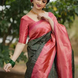 ZIKARAA Woven Design Zari Handloom Saree image 5