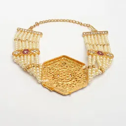 Anouk Gold-Plated Cubic Zirconia Stone Studded Link Bracelet image 3