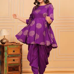 TFP Women Floral Printed Regular Kurta with Dhoti Pants image 4