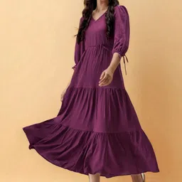 all about you Puff Sleeve Crepe Fit & Flare Midi Dress image 5