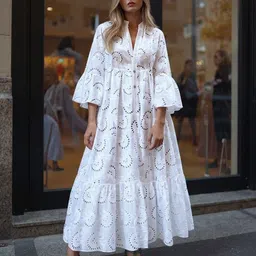 all about you Embroidered V-Neck A-Line Maxi Dress-image-33