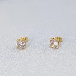 MYKI Stainless Steel Gold-Plated Artificial Stones Studded Studs image 4