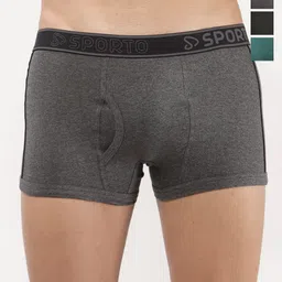 Sporto by Macho Men Pack Of 4 Short Trunks-Sprto_M1020-A1-CH1-Olv1-Prt1-S-picture-30