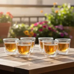 TASKHOUSE Transparent 2 Pieces Glass Dishwasher Safe Cups 70ml-picture-11