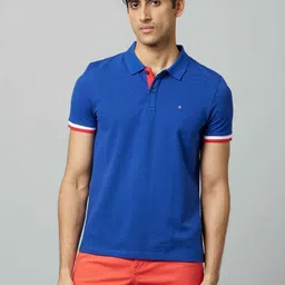 Celio Men Geometric Printed Polo Collar Cotton T-shirt-picture-49