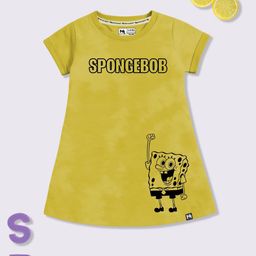 YK X Minute Mirth Spongebob Printed Cotton A-Line Dress-picture-47