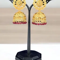 shreeji jewels Artificial Beadded Floral Shaped Jhumkas image 4