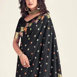 YAMUNE Woven Design Zari Art Silk Banarasi Saree image 4