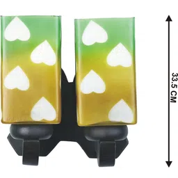 1ST TIME Green & Green Printed Wood Contemporary Rectangle Shaped Wall Lamp image 3