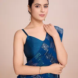 DIVASTRI Embellished Sequinned Pure Georgette Saree-picture-20