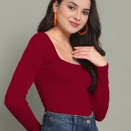 Dream Beauty Fashion Women Solid Square Neck Top image 2