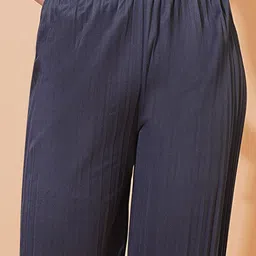 LECOWAR Women Pack of 2 Solid Comfort Regular Fit Mid-Rise Flat-Front Trousers image 5