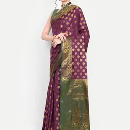 AKSH FASHION Multi Silk Blend Sarees-picture-35