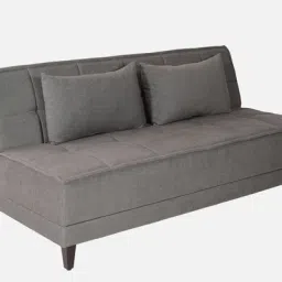 casacraft from pepperfry Orovia Fabric Convertible Sofa Cum Bed In Sandy Brown Colour image 3