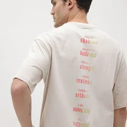 The Roadster Life Co. Typography Printed Drop-Sleeves Pure Cotton Relaxed Fit T-shirt-picture-18