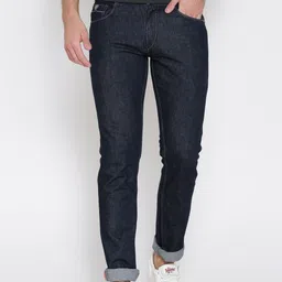 John Players Men Navy Blue Skinny Fit Mid Rise Clean Look Jeans-picture-11