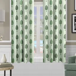 Aura Green & White Set of 2 Ethnic Motifs Window Curtain-picture-32