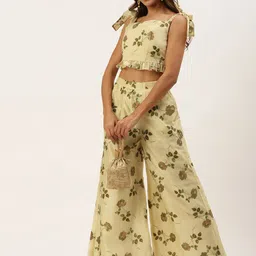 Ethnovog Woman Foil Printed Ready To Wear Co Ords Set-picture-20