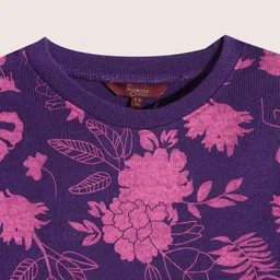 Sangria Girls Purple Floral Printed Pullover image 4