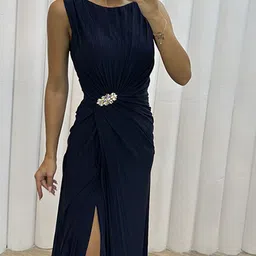 StyleCast Navy Blue Sleeveless Party Maxi Dress image 2