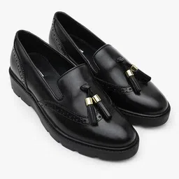 dune london Women Glides Genuine Leather Tasseled Loafers image 2