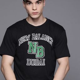New Balance Brand Logo Printed Pure Cotton Relaxed Fit Sports T-shirt-picture-39