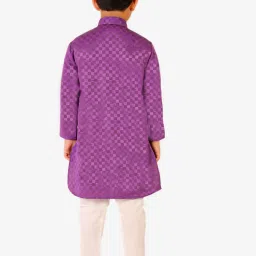 Pro-Ethic Style Developer Kids Purple & White Printed Full Sleeves Kurta with Pyjamas image 2