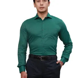 Park Avenue Green Slim Fit Self Pattern Shirt-image-48