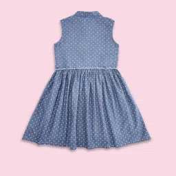 Pantaloons Junior Kids Blue Cotton Printed Dress image 2