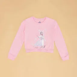 Pantaloons Junior Pink Cotton Printed Full Sleeves Top image 2