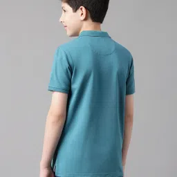 Beverly Hills Polo Club Kids Teal Solid Polo T-Shirt image 2