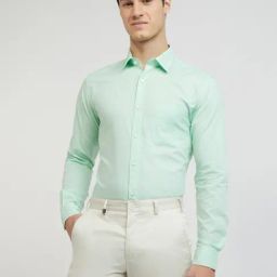 Raymond Green Cotton Slim Fit Checks Shirt-picture-38
