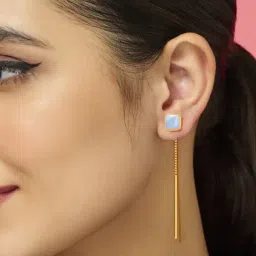 Joyalukkas Gold 22K String Models Sui-Dhaga Earrings for Women image 2