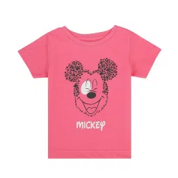 Bodycare Kids Pink & Navy Minnie & Friends Printed T-Shirt with Shorts image 3