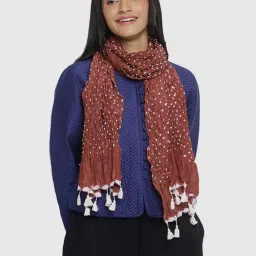 Fabindia Brown Printed Stole image 1