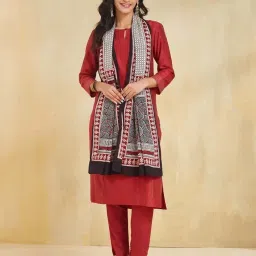 Fabindia Multicolored Cotton Regular Fit Printed Stole image 1