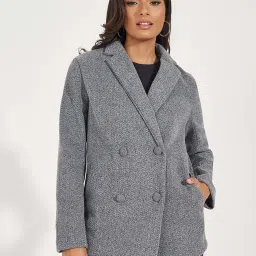 Styli Grey Textured Pattern Blazer image 1