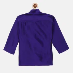 THANGAMAGAN Kids Violet  Solid Full Sleeves Kurta image 2