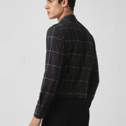 Van Heusen Black Slim Fit Checks Shirt image 2