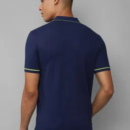 Allen Solly Blue Cotton Regular Fit Polo T-Shirt image 2