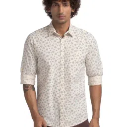 Parx Yellow Pure Cotton Slim Fit Printed Shirt-picture-11