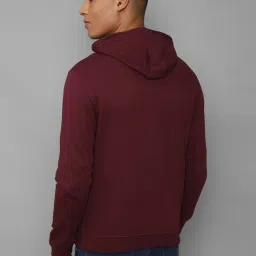 Allen Solly Maroon Cotton Regular Fit Hooded Sweatshirt image 2