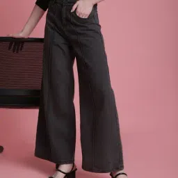 Bene Kleed Grey Wide Leg High-Rise Jeans image 4