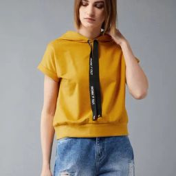 DOLCE CRUDO Mustard Relaxed Fit Sweatshirt-picture-26