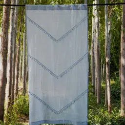 Okhai Blue Cotton Curtain - Set of 1-picture-27