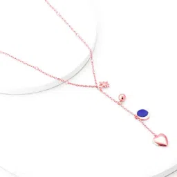 Sterling Silver Rose Gold Dripping Hearts Necklace for Womens and Girls-image-37